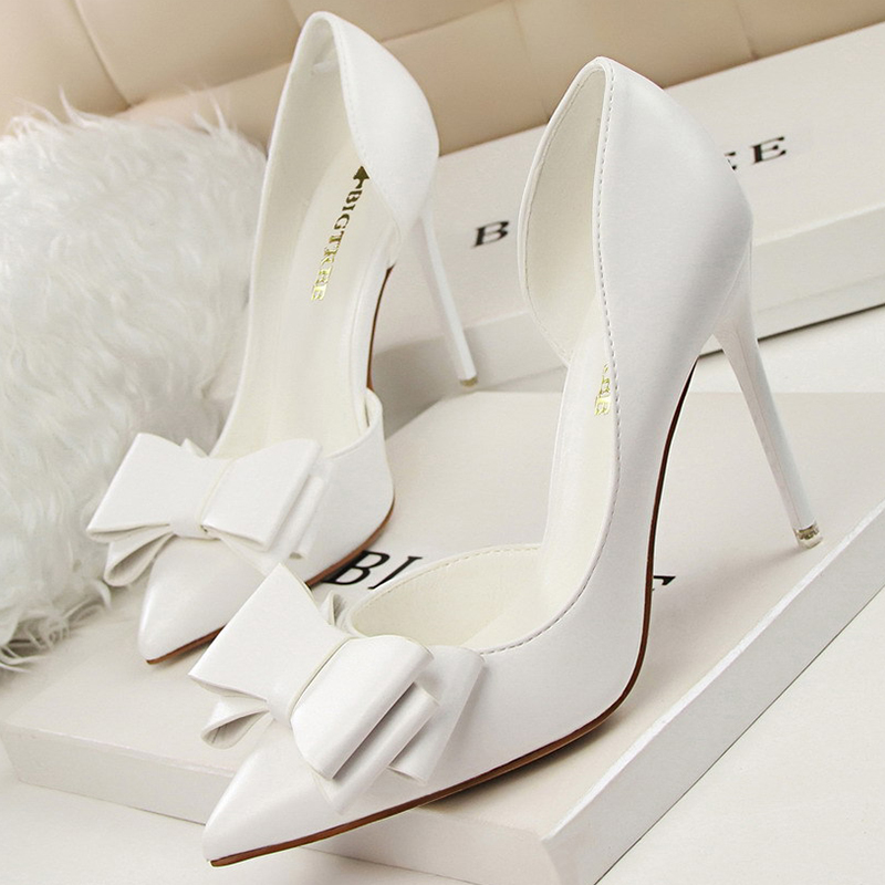 Shoe Tree - BIGTREE Schuhe Bogen-knoten Frau Pumpen Stiletto