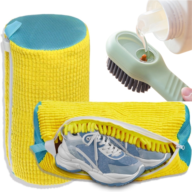 Shoe Cleaning Brush - 1/2/4 Stück Schuhwaschbeutel mit Flüssig-Schuhbürsten-Set, Langlebiger
